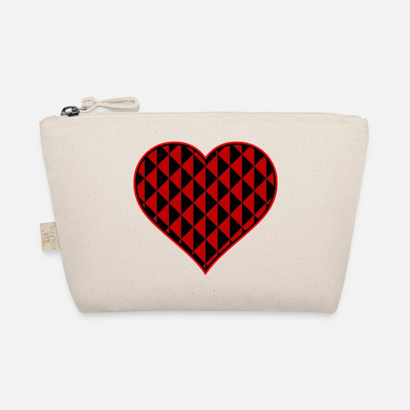 Heart with red triangle shapes Organic Pouch