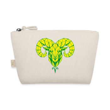 Geometric ram's head yellow-green - Organic Pouch - nature - Front