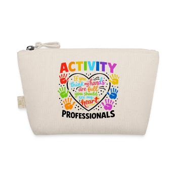 Activity Professionals Heart Colorful Handprints of the - Organic Pouch - nature - Front
