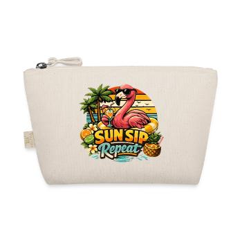Flamingo Sommer Urlaub Sun Sip Repeat - Bio-Täschchen - Natur - Vorne