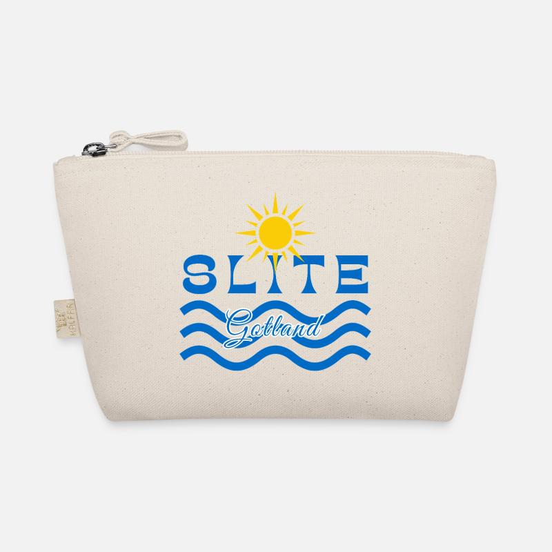 Slite Gotland-Sonne und Wellen Bio-Täschchen