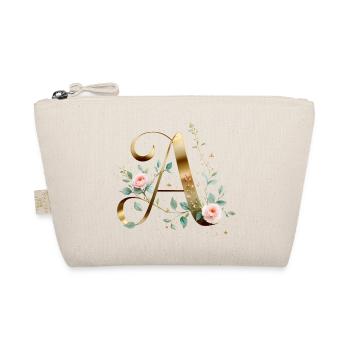 Lettre A Or et Roses - Initiale Florale - Trousse biologique - nature - Devant