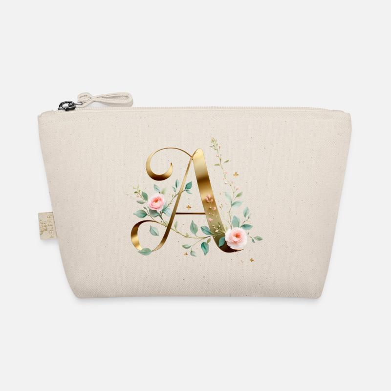 Lettre A Or et Roses - Initiale Florale Trousse biologique