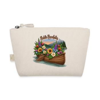Paddle Peacefully Canoe Filled with Wildflowers on - Organic Pouch - nature - Front
