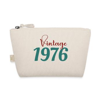 50 Year Old Retro 70s Tee Born 1976 - Organic Pouch - nature - Front