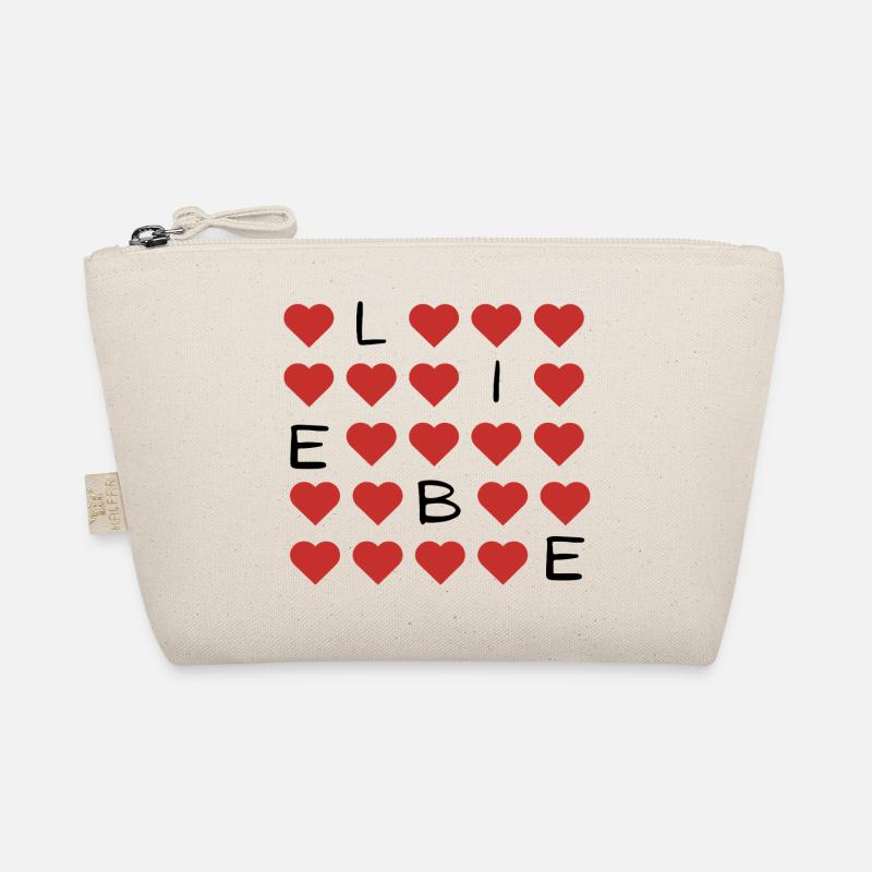 Red Heart Pattern Repeat Organic Pouch