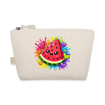 Kawaii Watermelon with Rainbow - Organic Pouch - nature - Front
