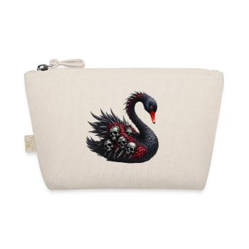 Schwarzer Schwan mit roten Totenköpfen - Bio-Täschchen - Natur - Vorne