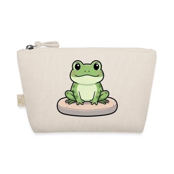 Niedlicher lustiger Frosch Geschenk - Bio-Täschchen - Natur - Vorne