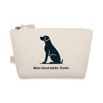 Sitzender Hund Silhouette – Loyaler Eindruck - Bio-Täschchen - Natur - Vorne