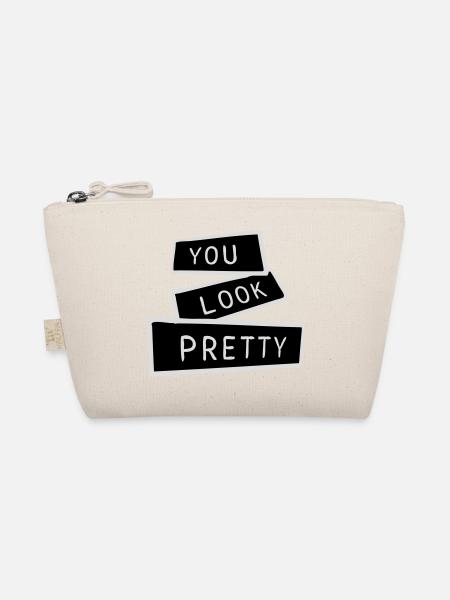 You Look Pretty Funny Complement Self Love Logo - Organic Pouch - nature - Front