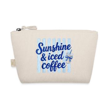 Soleil et café glacé sur lattes bleues - Trousse biologique - nature - Devant