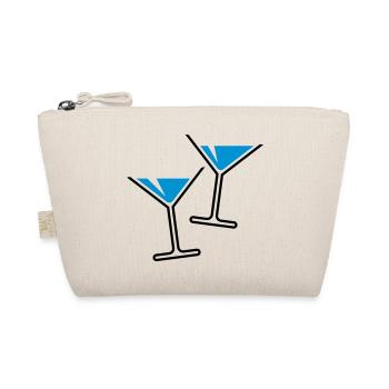 2 Cocktailgläser / Cocktail / Martini – (Hellblau) - Bio-Täschchen - Natur - Vorne