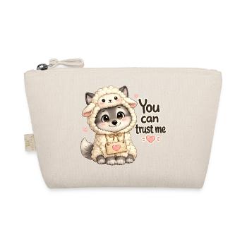 Cute Wolf Puppy in Sheep's Clothing - Organic Pouch - nature - Front