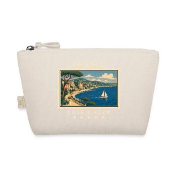 Frankreich Côte d’Azur Vintage Reisemarke - Bio-Täschchen - Natur - Vorne