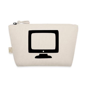 Retro Computer Bildschirm weiß Vintage 80er 90er  - Bio-Täschchen - Natur - Vorne