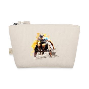Wheelchair Racing Watercolor Splash - Organic Pouch - nature - Front