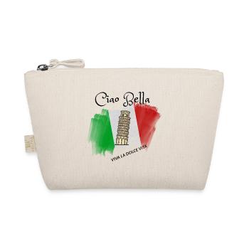 Leaning Tower on Italian Flag Brush - Organic Pouch - nature - Front
