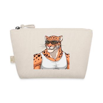 Sports leopard with glasses - Organic Pouch - nature - Front