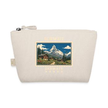 Schweiz Zermatt Vintage Reisemarke - Bio-Täschchen - Natur - Vorne
