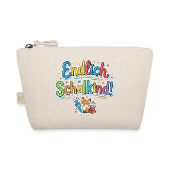 Endlich Schulkind 2026 - Fuchs bunte Einschulung - Bio-Täschchen - Natur - Vorne