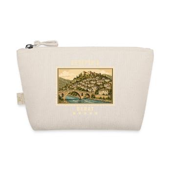 Albanien Berat Vintage Reisemarke - Bio-Täschchen - Natur - Vorne