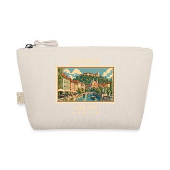 Slowenien Ljubljana Vintage Reisemarke - Bio-Täschchen - Natur - Vorne