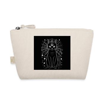 Magic Cat und Crescent Moon – Hexen-Goth - Bio-Täschchen - Natur - Vorne