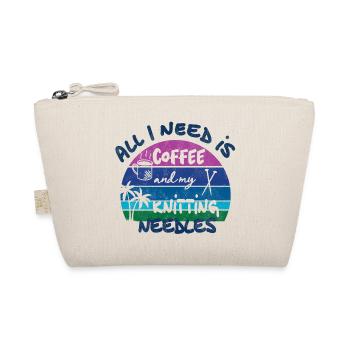 Tout ce dont j’ai besoin, c’est de café et de mes aiguilles à tricoter - Trousse biologique - nature - Devant