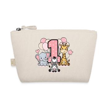 First Birthday Stuffed Animals Safari - Organic Pouch - nature - Front