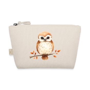 Watercolor owl on branch - Organic Pouch - nature - Front