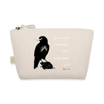 Raven Skeleton Noir Print - Organic Pouch - nature - Front