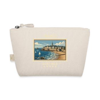 Frankreich Saint-Malo Vintage Reisemarke - Bio-Täschchen - Natur - Vorne