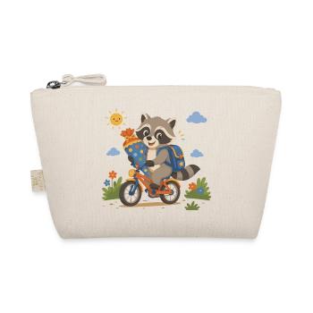 Waschbär fährt mit dem Fahrrad zur Schule - Bio-Täschchen - Natur - Vorne