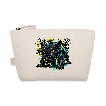 Aggressive French Bulldog Graffiti Motif - Organic Pouch - nature - Front