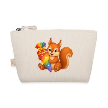 Cute squirrel with colorful school cone - Organic Pouch - nature - Front
