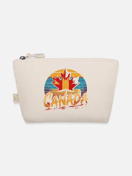 Kanada Retro Ahorn-Sonnenuntergang - Bio-Täschchen - Natur