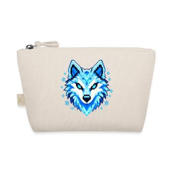 Arctic Wolf Pixel Blue - Bio-Täschchen - Natur - Vorne
