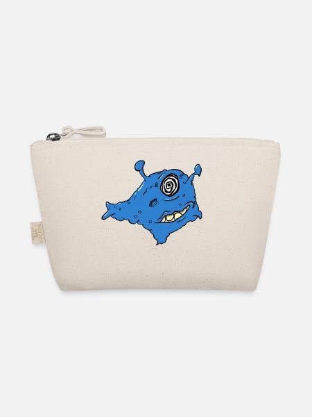 Blaues Monster Fisch Alien - Bio-Täschchen - Natur