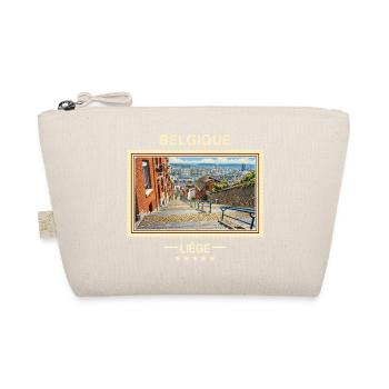 Belgien Lüttich Vintage Reisemarke - Bio-Täschchen - Natur - Vorne