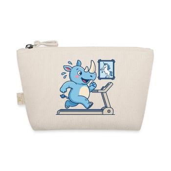  Nashorn Beim Lauftraining Mit Einhorn Fitness - Bio-Täschchen - Natur - Vorne