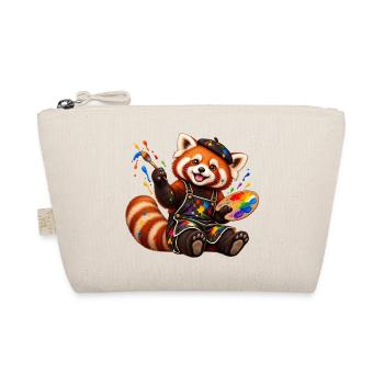 Red Panda Künstler mit Farbpalette - Bio-Täschchen - Natur - Vorne