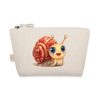Kuschelschnelle Schnecke - Bio-Täschchen - Natur - Vorne