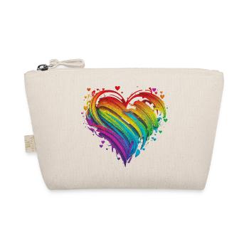 CSD LGBT Regenbogen LGBTQ Herz Pride Just Love - Bio-Täschchen - Natur - Vorne
