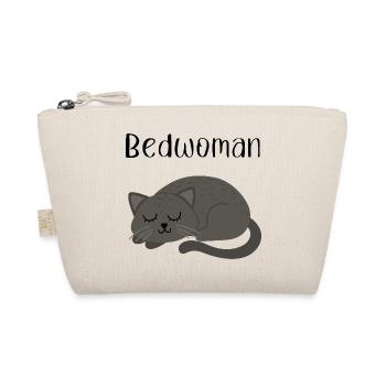 Katzen Nachthemd Schlafanzug Pyjama Bedwoman - Bio-Täschchen - Natur - Vorne