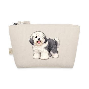 Old English Sheepdog Kawaii Style – Bobtail - Bio-Täschchen - Natur - Vorne