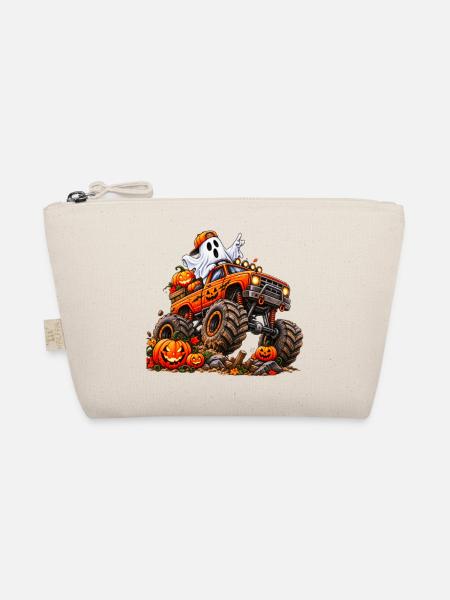 Halloween Monstertruck mit Geist - Bio-Täschchen - Natur