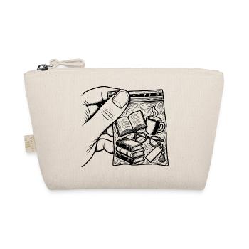 Suchtlesen – Pouch Books, Kaffee & Brille - Bio-Täschchen - Natur - Vorne