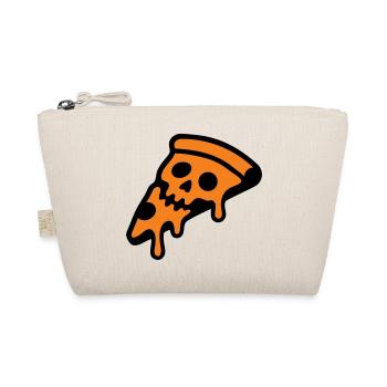 Pizza Totenkopf Halloween Grafik - Bio-Täschchen - Natur - Vorne