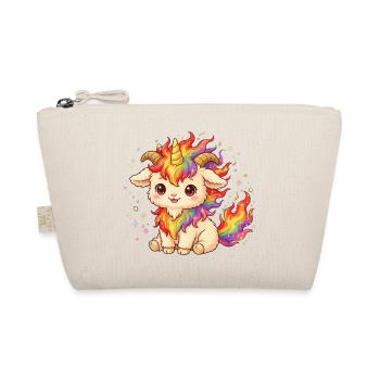 Unicorn Fire Goat Shirt Einhorn Feuer Ziege  - Bio-Täschchen - Natur - Vorne